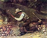 Stone Paintings - The Stone Breaker by Gustave Courbet